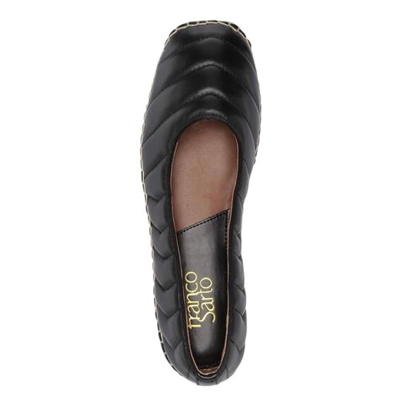 Franco Sarto Women Kiya Quilted Leather Espadrille Ballet Flats Black Size 5 1/2 - Picture 5 of 6